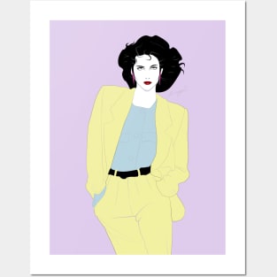 Stylish Sleek Lady 80s Patrick Nagel Posters and Art